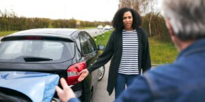 Woman upset with uninsured motorist after an accident